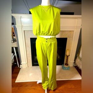Green Two Piece Pants Set